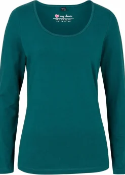 Damen bonprix Shirts & Tops|Basics|Figurbetontes Langarmshirt