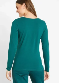 Damen bonprix Shirts & Tops|Basics|Figurbetontes Langarmshirt