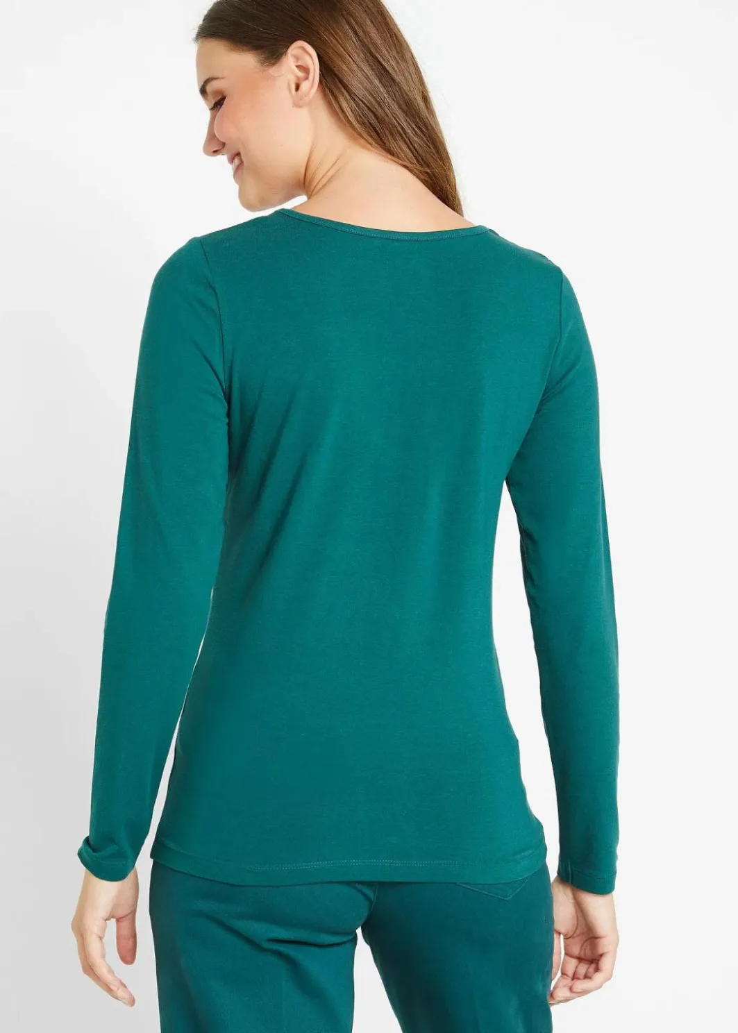 Damen bonprix Shirts & Tops|Basics|Figurbetontes Langarmshirt