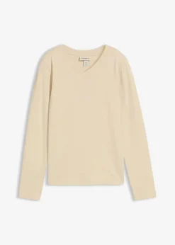 Damen bonprix Shirts & Tops|Basics|Figurbetontes Langarmshirt