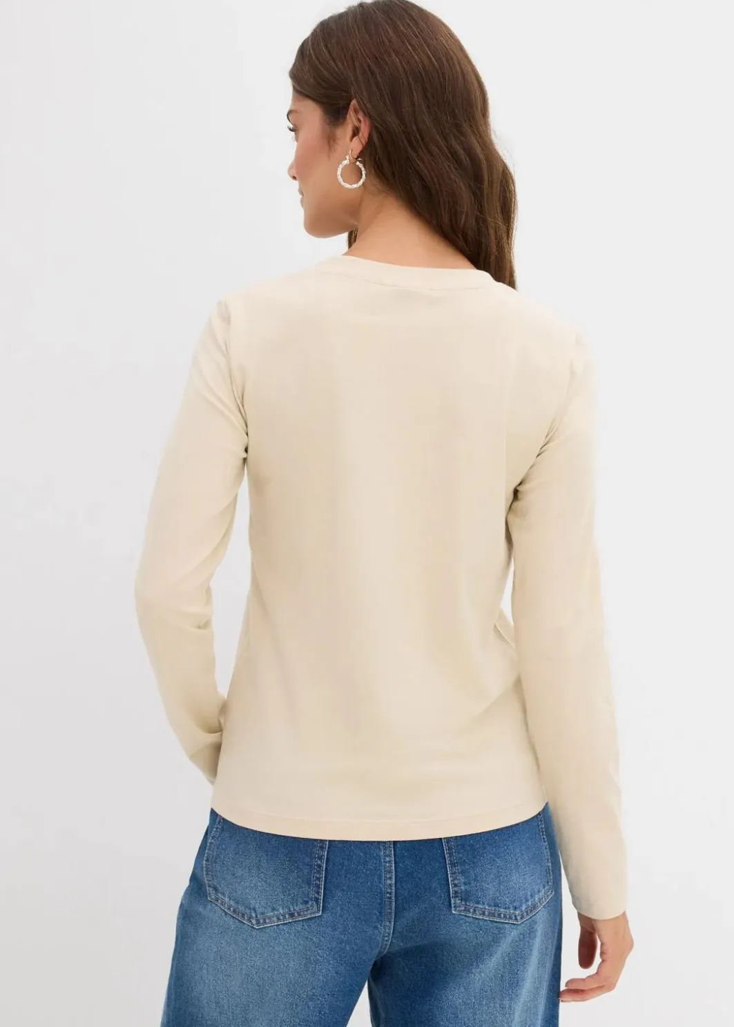 Damen bonprix Shirts & Tops|Basics|Figurbetontes Langarmshirt
