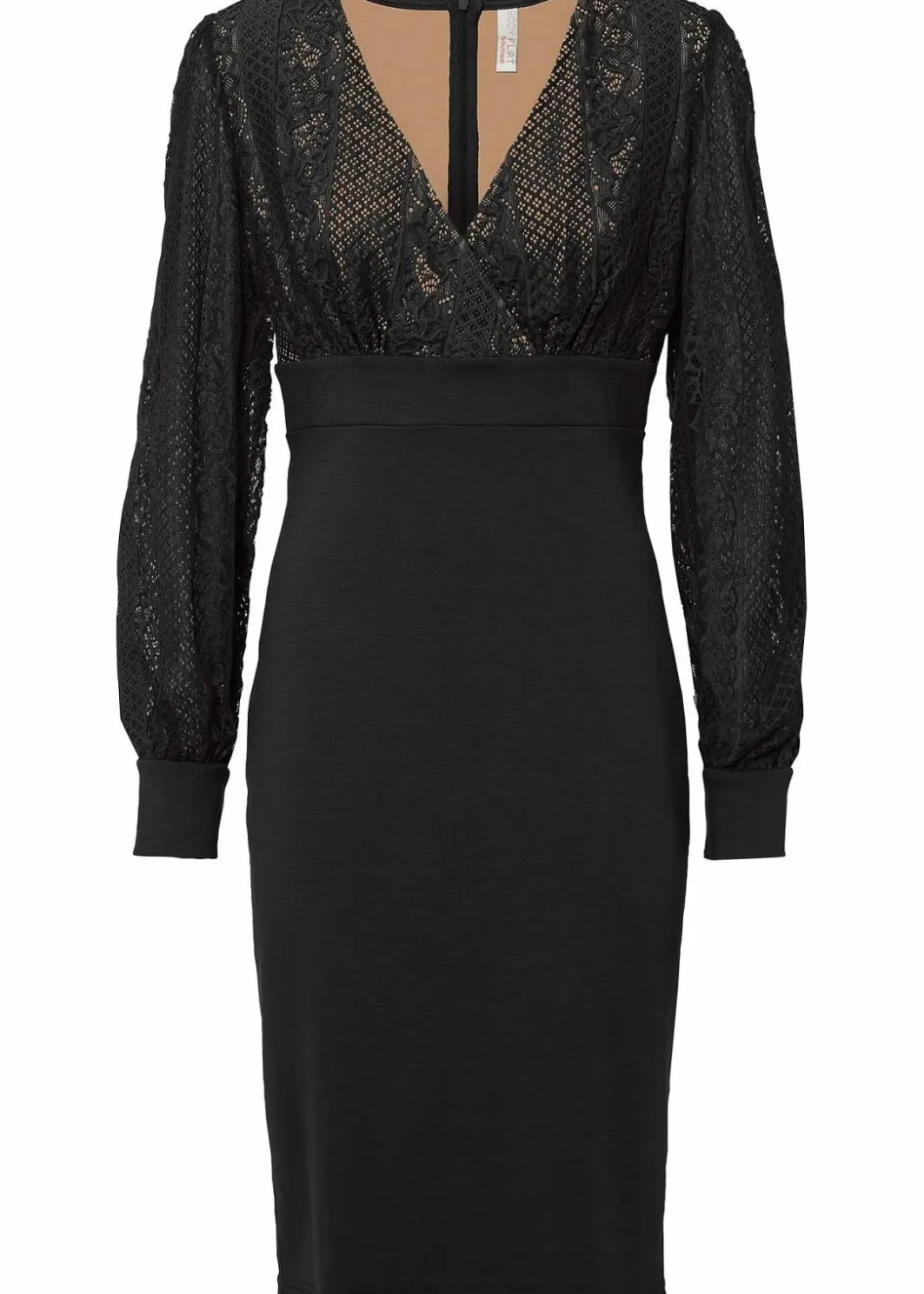 Hot Figurbetontes Midikleid mit Spitze Damen Bekleidung·Pullover & Strickjacken|Kleider