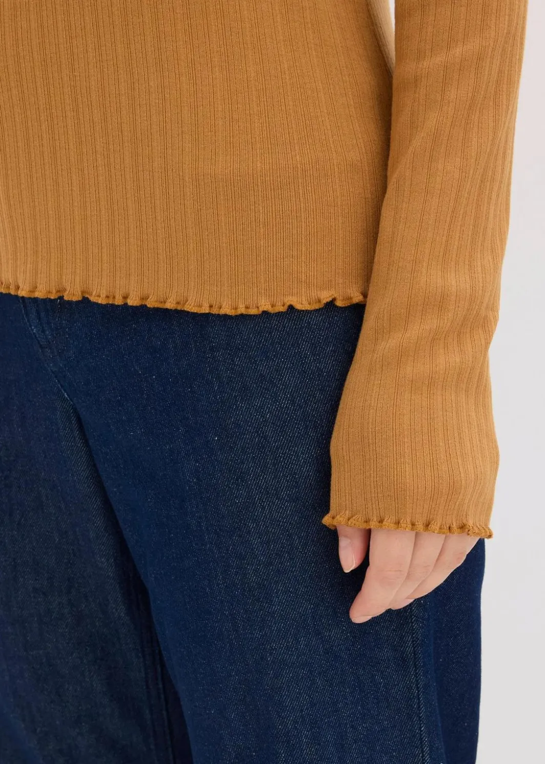 Damen bonprix Shirts & Tops|Figurbetontes Rippshirt