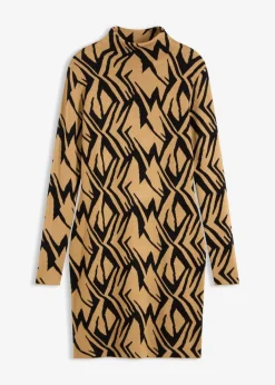 Damen bonprix Bekleidung·Umstandsmode|Bekleidung·Pullover & Strickjacken|Figurbetontes Strickkleid mit Stehkragen