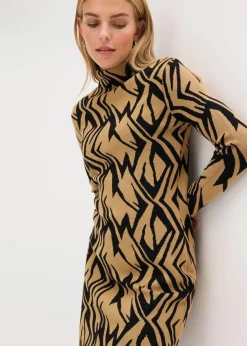 Damen bonprix Bekleidung·Umstandsmode|Bekleidung·Pullover & Strickjacken|Figurbetontes Strickkleid mit Stehkragen