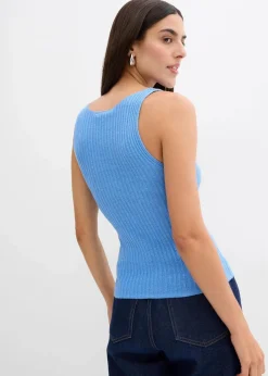 Damen bonprix Strickmode|Shirts & Tops|Figurbetontes Stricktop aus Viskose-Mix