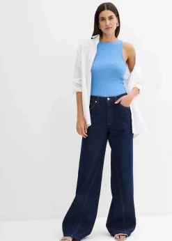 Damen bonprix Strickmode|Shirts & Tops|Figurbetontes Stricktop aus Viskose-Mix