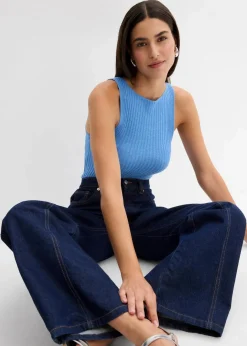 Damen bonprix Strickmode|Shirts & Tops|Figurbetontes Stricktop aus Viskose-Mix