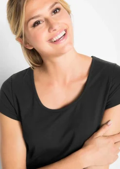Online Figurbetontes T-Shirt Damen Bekleidung·Röcke|Basics