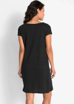 Damen bonprix Bekleidung·Pullover & Strickjacken|Kleider|Flammgarn-Jerseykleid aus reiner Baumwolle