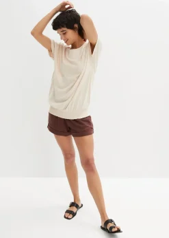 Damen bonprix Shirts & Tops|Nachhaltigere Materialien|Flammgarn-Shirt aus Bio-Baumwolle mit Smockbund