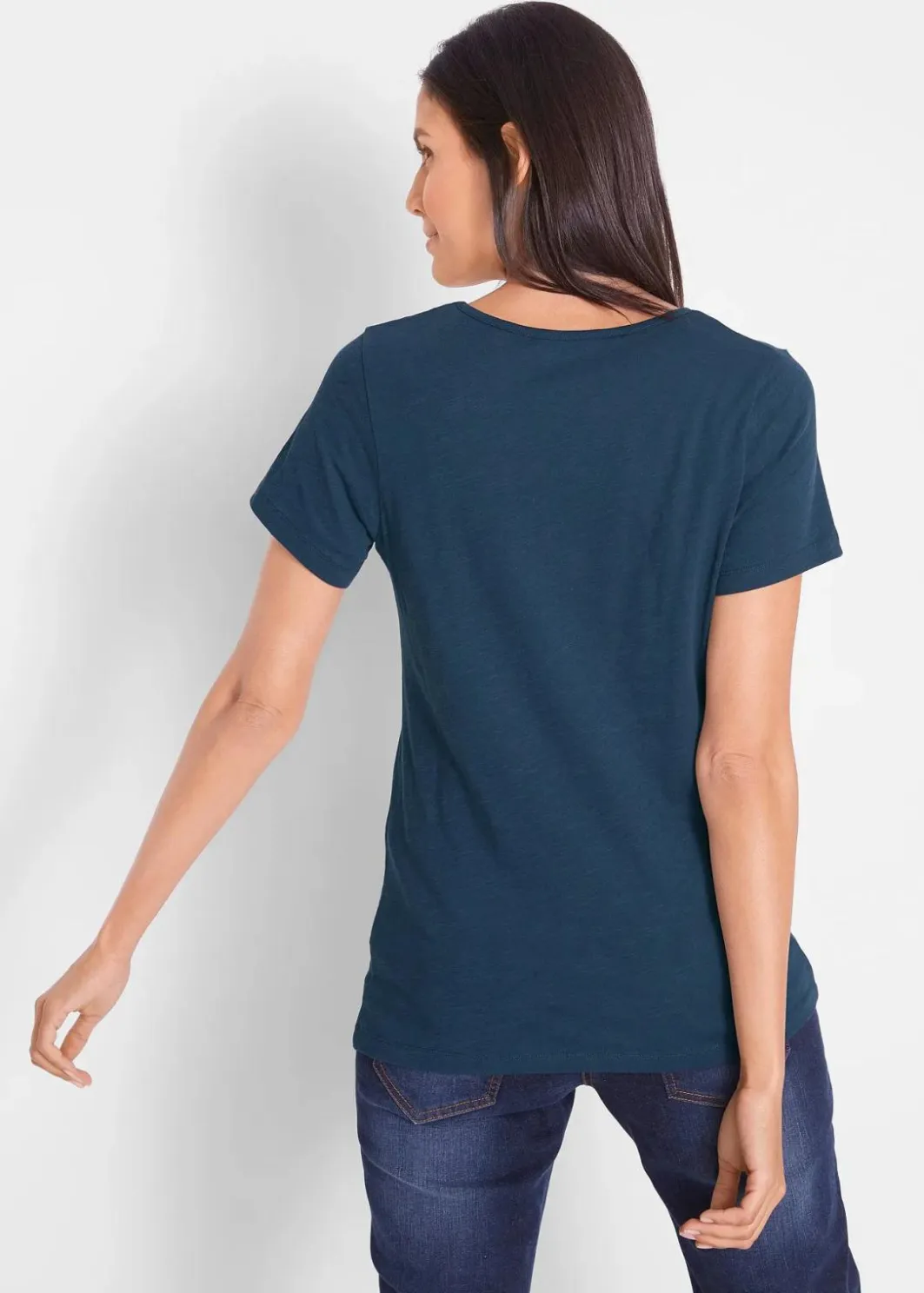 Damen bonprix Shirts & Tops|Nachhaltigere Materialien|Flammgarn-Shirt aus Bio-Baumwolle, kurzarm