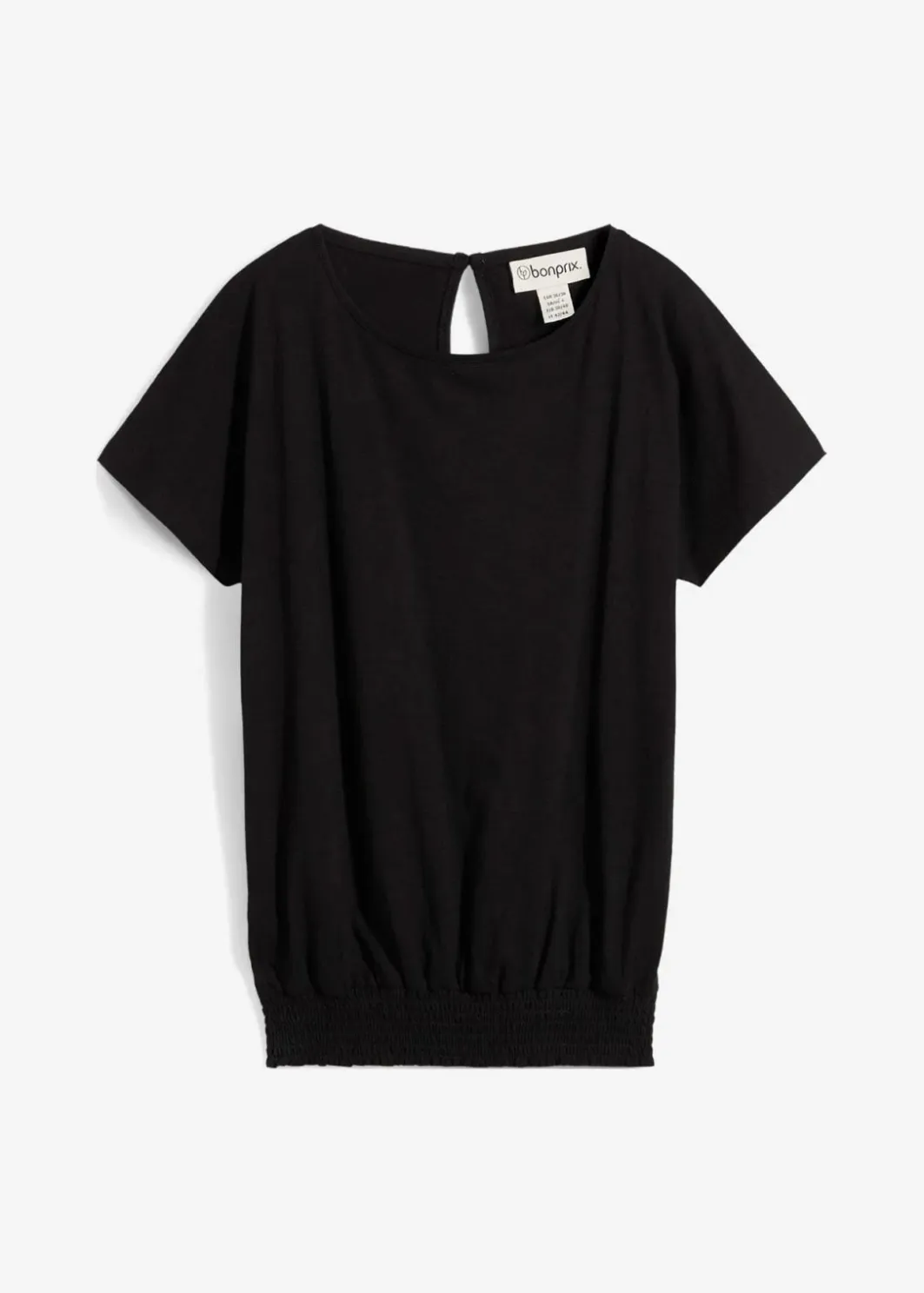 Damen bonprix Nachhaltigere Materialien|Shirts & Tops|Flammgarn-Shirt aus Bio-Baumwolle mit Smockbund