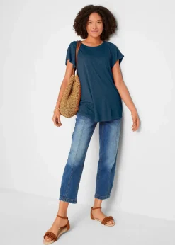 Damen bonprix Nachhaltigere Materialien|Shirts & Tops|Flammgarn-Shirt mit Flügelärmeln