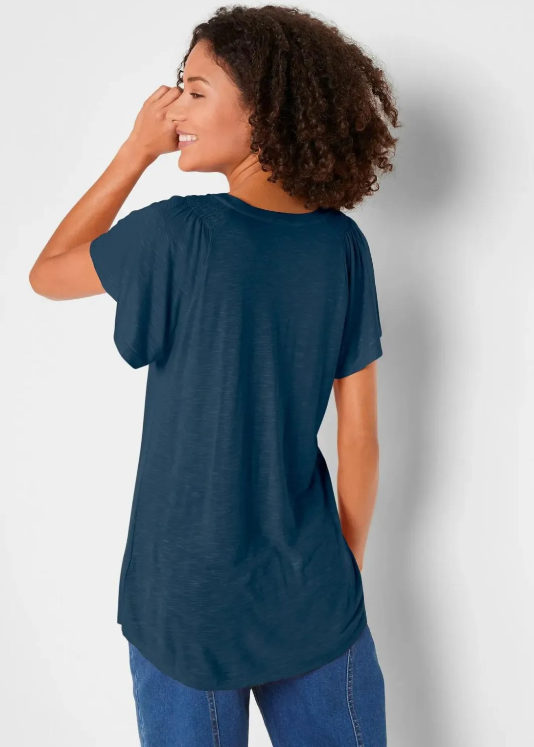 Damen bonprix Shirts & Tops|Nachhaltigere Materialien|Flammgarn-Shirt mit Flügelärmeln