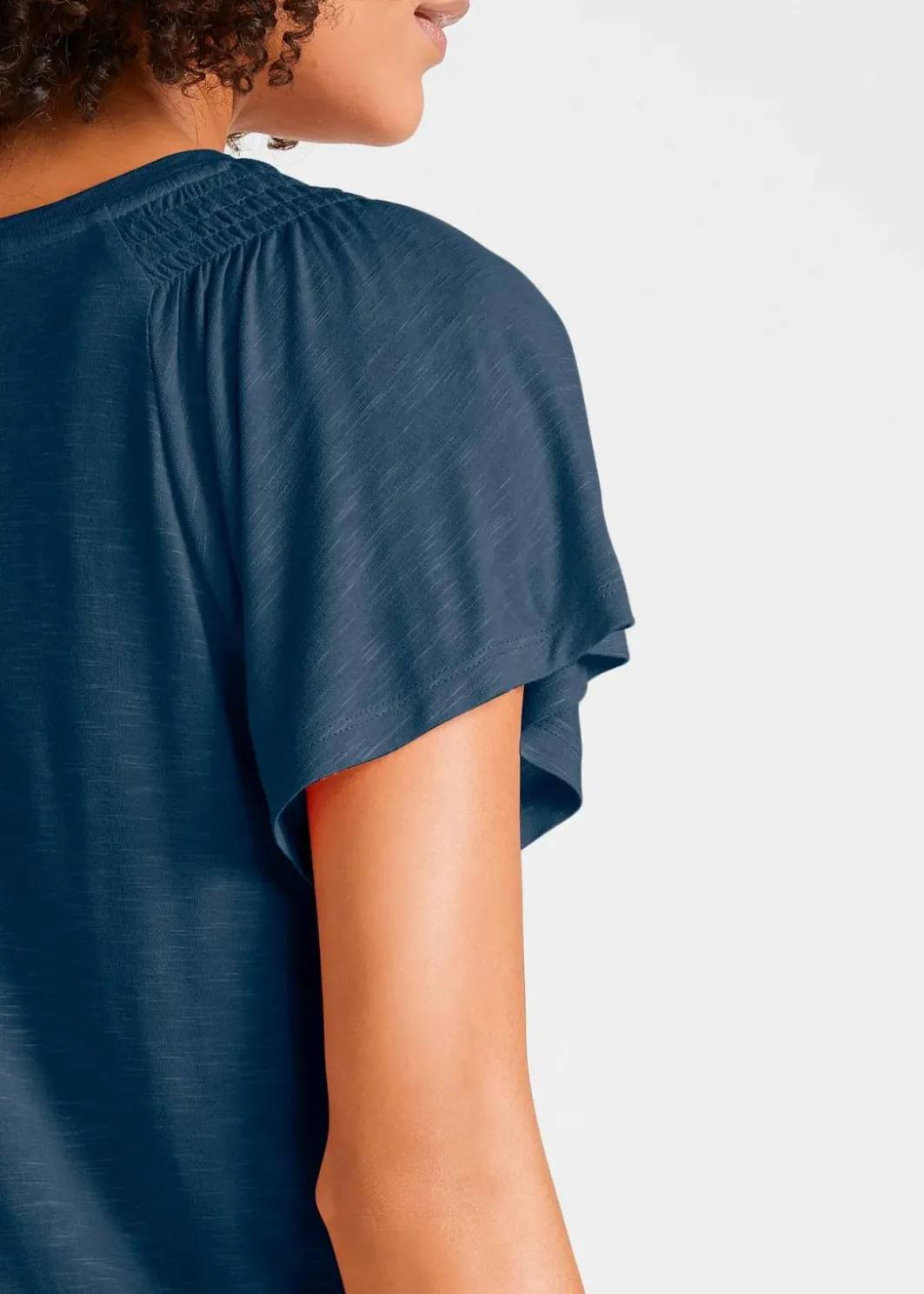 Damen bonprix Shirts & Tops|Nachhaltigere Materialien|Flammgarn-Shirt mit Flügelärmeln