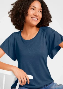 Damen bonprix Shirts & Tops|Nachhaltigere Materialien|Flammgarn-Shirt mit Flügelärmeln