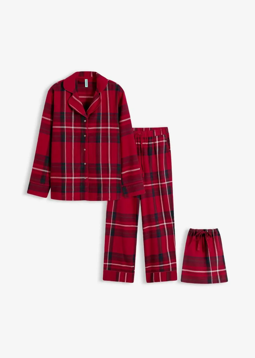 Damen bonprix Wäsche·Nachtwäsche|Nachtwäsche|Flanell Pyjama aus weicher Baumwolle mit Geschenktasche