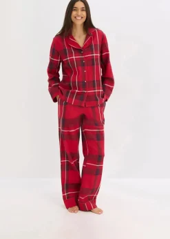 Damen bonprix Wäsche·Nachtwäsche|Nachtwäsche|Flanell Pyjama aus weicher Baumwolle mit Geschenktasche