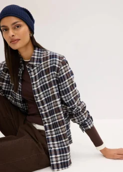 Clearance Flanell-Hemd aus reiner Baumwolle Damen Blusen & Tuniken|Bekleidung·Jacken & Mäntel