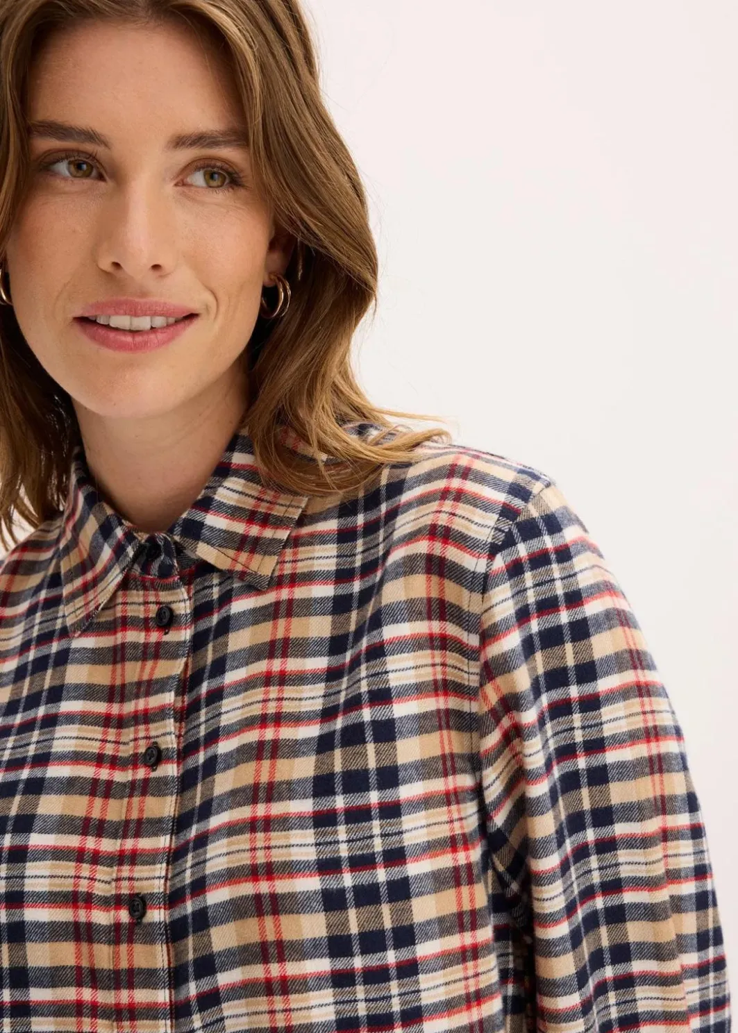 New Flanell-Hemd aus reiner Baumwolle Damen Bekleidung·Jacken & Mäntel|Blusen & Tuniken