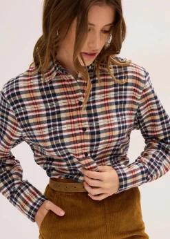 New Flanell-Hemd aus reiner Baumwolle Damen Bekleidung·Jacken & Mäntel|Blusen & Tuniken
