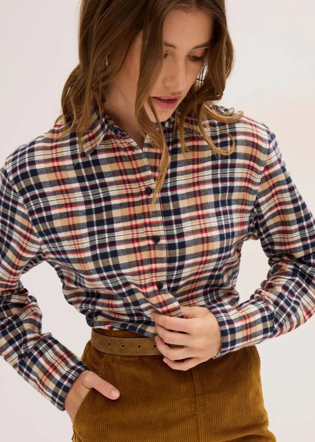 New Flanell-Hemd aus reiner Baumwolle Damen Bekleidung·Jacken & Mäntel|Blusen & Tuniken
