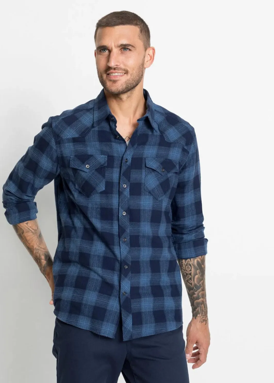 Herren bonprix Große Größen|Hemden|Flanellhemd aus reiner Baumwolle