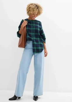 Damen bonprix Bekleidung·Jacken & Mäntel|Blusen & Tuniken|Flanellhemd aus reiner Baumwolle