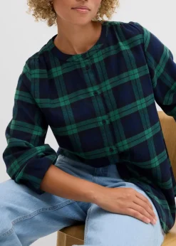 Damen bonprix Bekleidung·Jacken & Mäntel|Blusen & Tuniken|Flanellhemd aus reiner Baumwolle