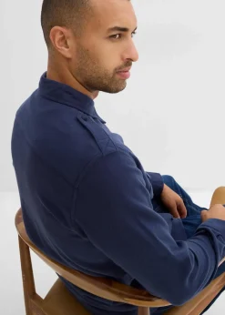 Herren bonprix Große Größen|Hemden|Flanellhemd mit Schulterklappen aus reiner Baumwolle