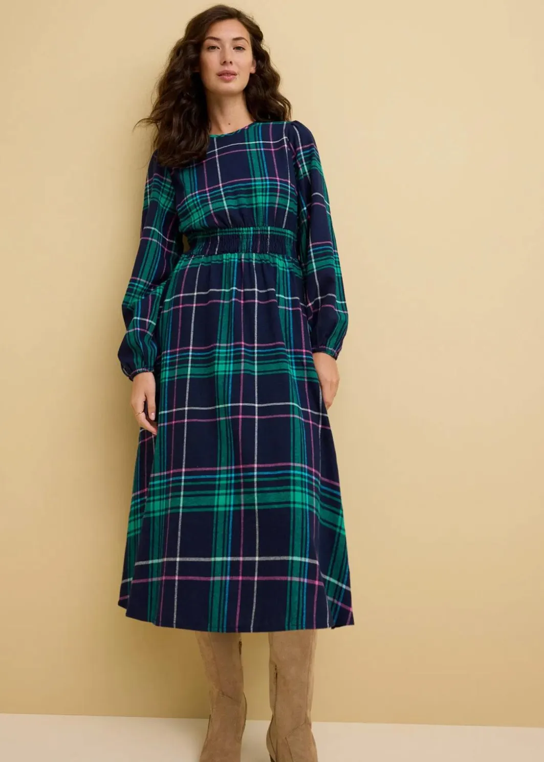 Online Flanellkleid aus reiner Baumwolle Damen Bekleidung·Pullover & Strickjacken|Nachhaltigere Materialien
