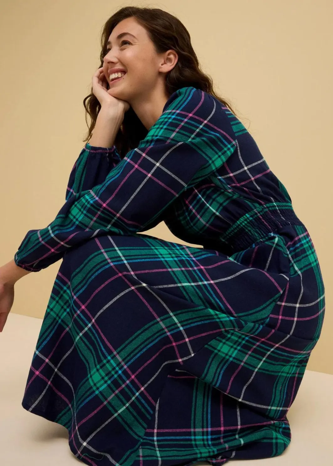 Online Flanellkleid aus reiner Baumwolle Damen Bekleidung·Pullover & Strickjacken|Nachhaltigere Materialien