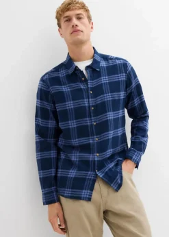 Herren bonprix Große Größen|Hemden|Flanell-Langarmhemd aus reiner Bio-Baumwolle