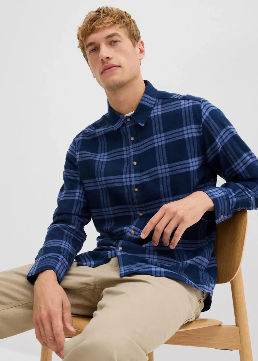 Herren bonprix Große Größen|Hemden|Flanell-Langarmhemd aus reiner Bio-Baumwolle