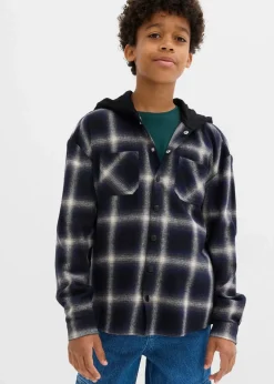 New Flanell-Langarmhemd mit Kapuze Kinder Jungen 9-16 Jahre·Anzüge & Hemden