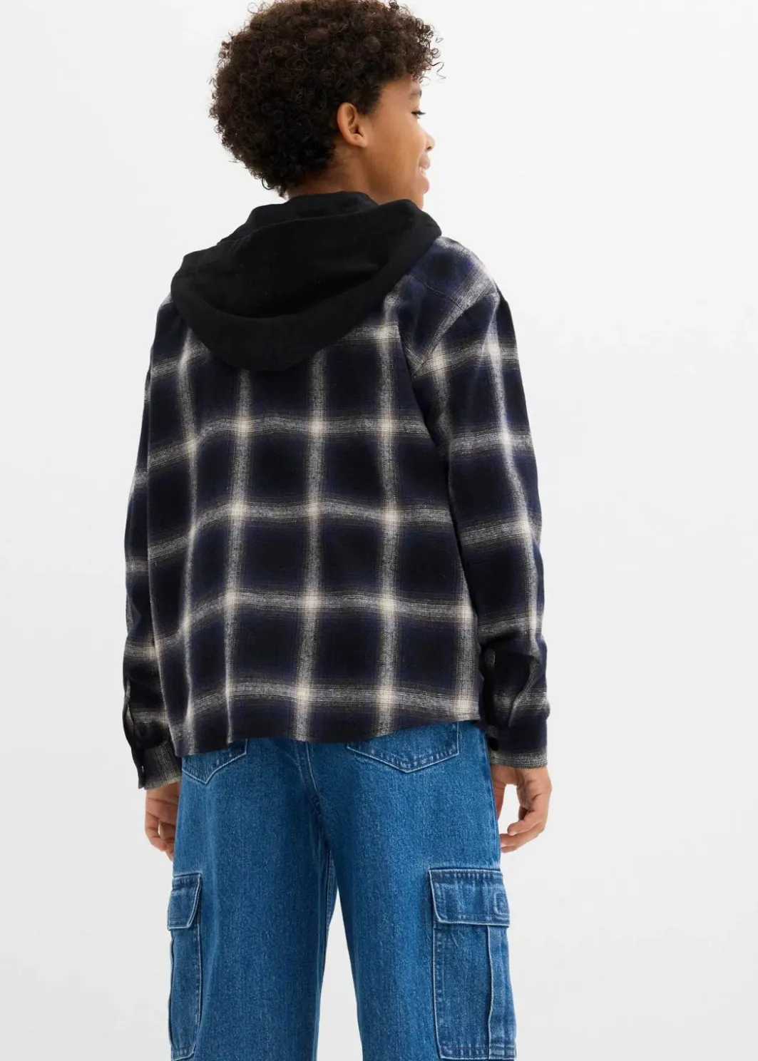New Flanell-Langarmhemd mit Kapuze Kinder Jungen 9-16 Jahre·Anzüge & Hemden