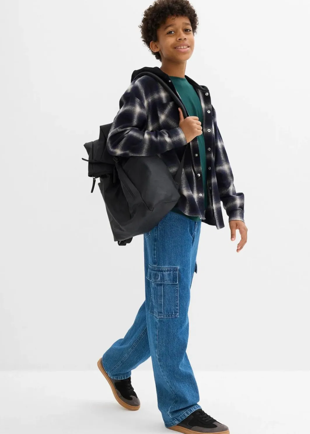 New Flanell-Langarmhemd mit Kapuze Kinder Jungen 9-16 Jahre·Anzüge & Hemden