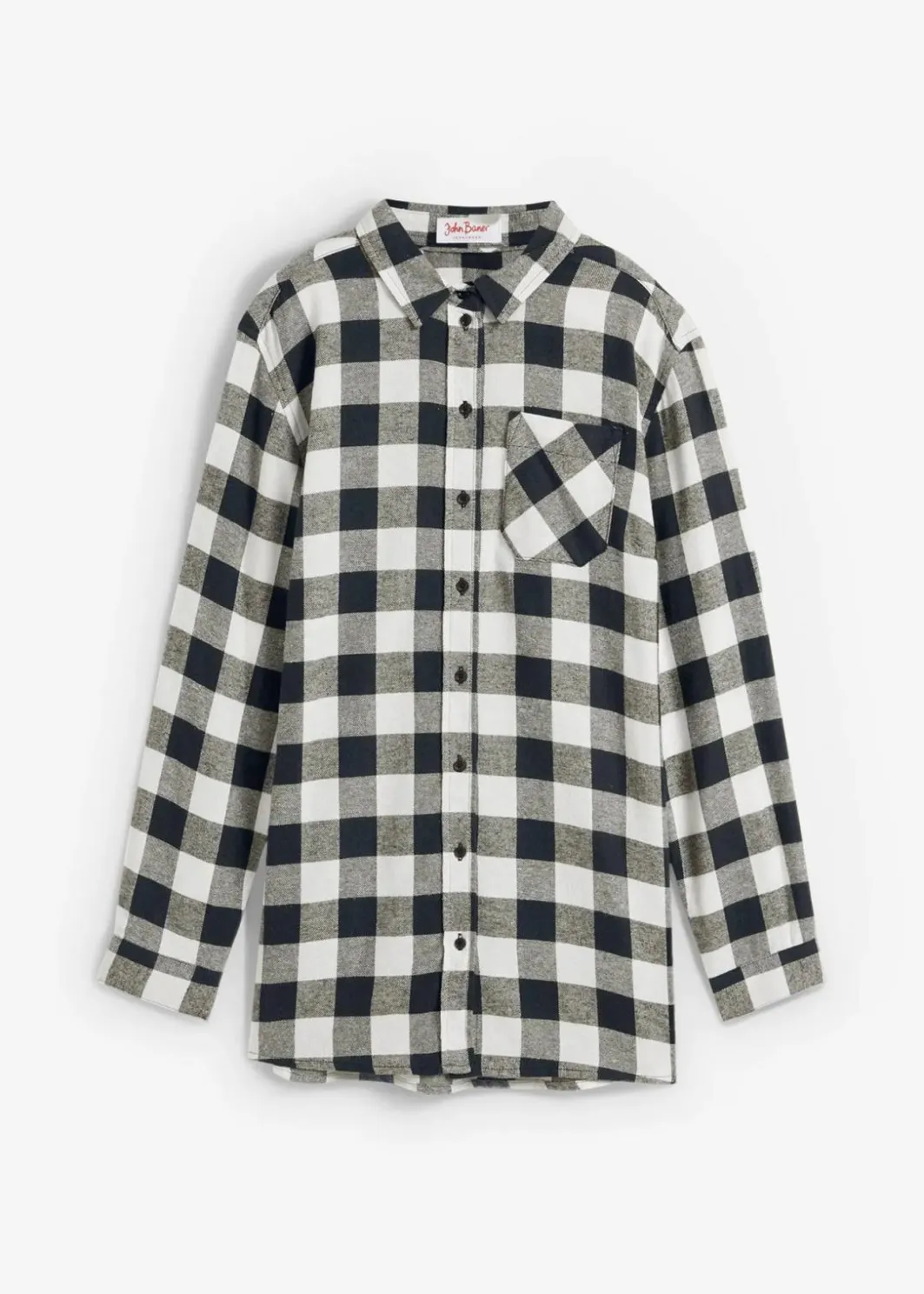 Hot Flanell-Longbluse aus reiner Baumwolle Damen Bekleidung·Jacken & Mäntel|Blusen & Tuniken