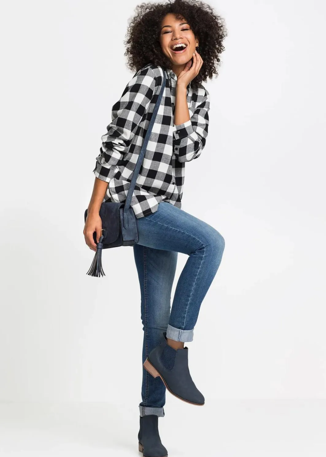 Hot Flanell-Longbluse aus reiner Baumwolle Damen Bekleidung·Jacken & Mäntel|Blusen & Tuniken