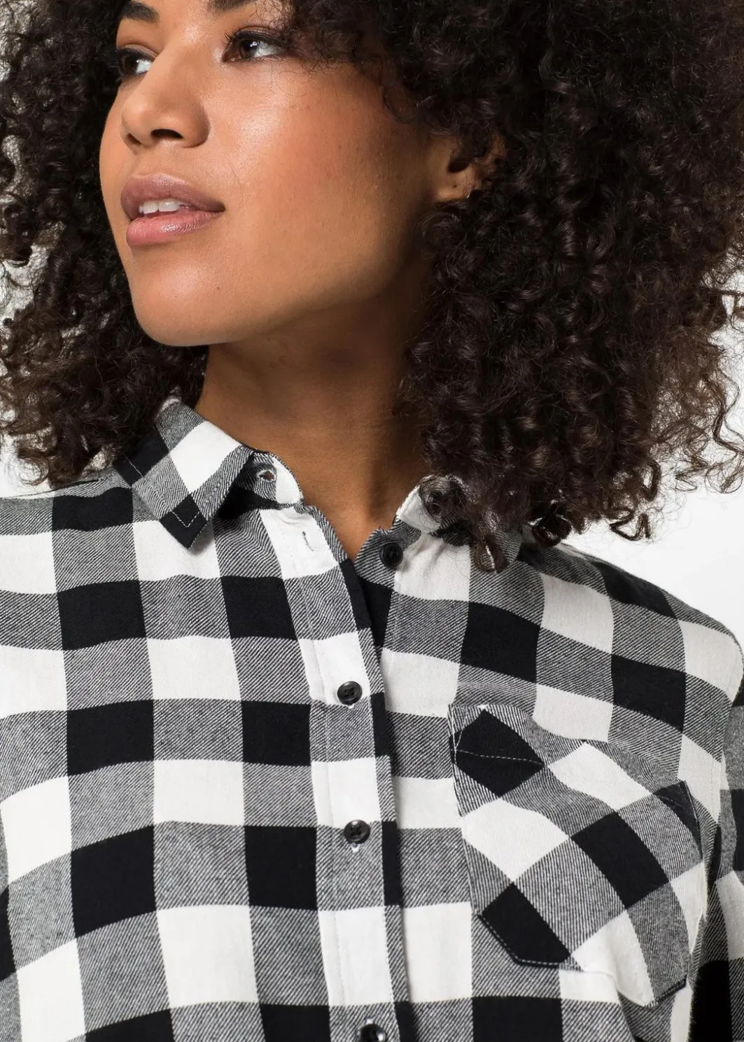 Hot Flanell-Longbluse aus reiner Baumwolle Damen Bekleidung·Jacken & Mäntel|Blusen & Tuniken