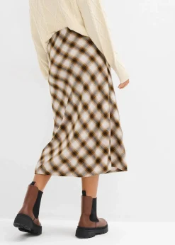 Damen bonprix Röcke|Flanell-Midirock aus reiner Baumwolle