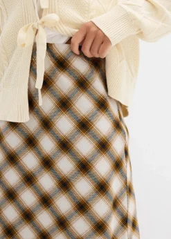 Damen bonprix Röcke|Flanell-Midirock aus reiner Baumwolle