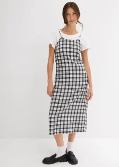Damen bonprix Kleider|Flanell-Trägerkleid aus reiner Baumwolle