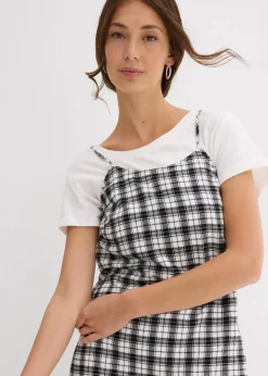 Damen bonprix Kleider|Flanell-Trägerkleid aus reiner Baumwolle