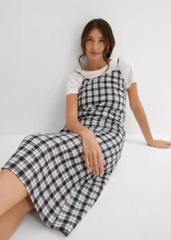 Damen bonprix Kleider|Flanell-Trägerkleid aus reiner Baumwolle