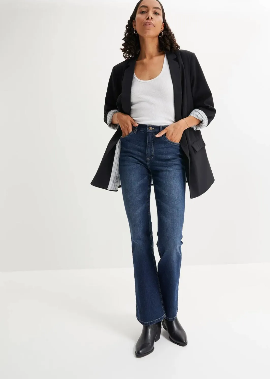 Damen bonprix Jeans|Bekleidung·Shirts & Tops|Flared Jeans High Waist