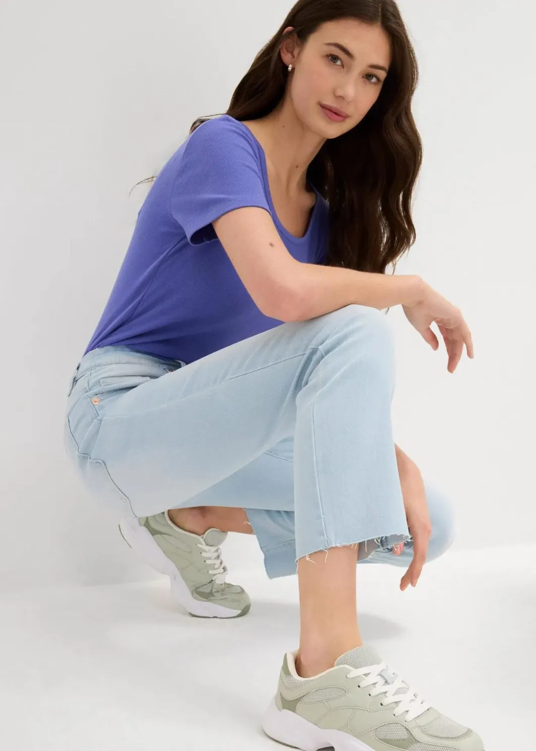 Outlet Flared Jeans High Waist, cropped Damen Jeans|Bekleidung·Shirts & Tops