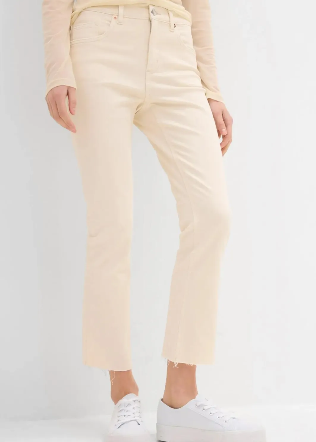 Damen bonprix Bekleidung·Shirts & Tops|Jeans|Flared Jeans High Waist, cropped