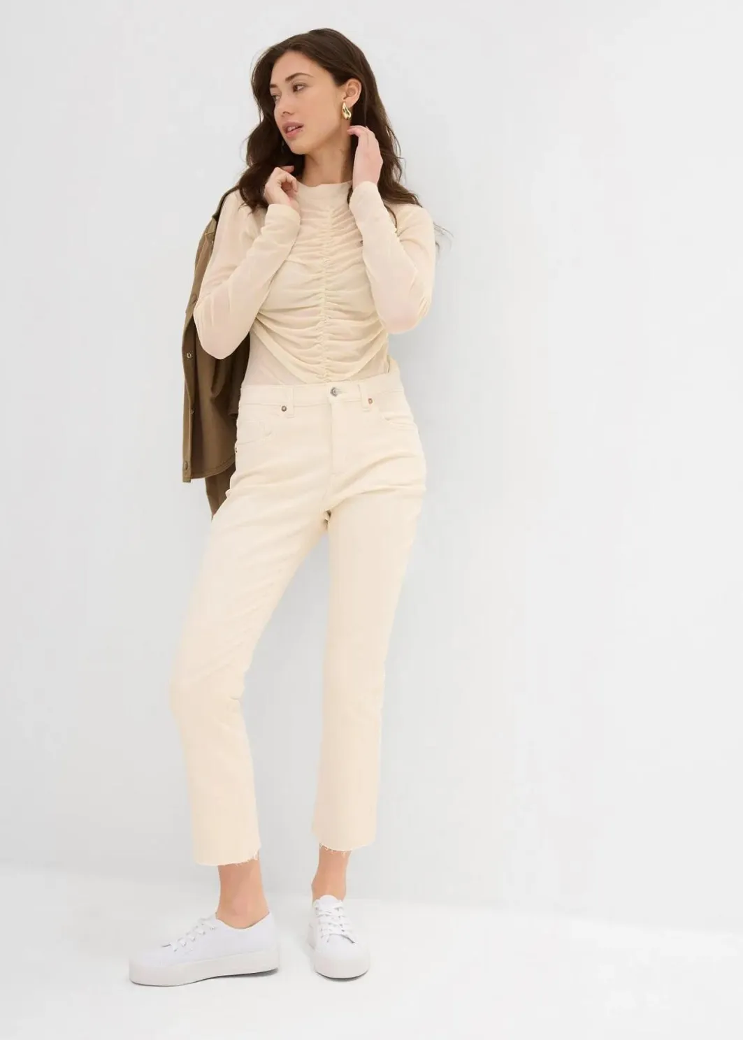 Damen bonprix Bekleidung·Shirts & Tops|Jeans|Flared Jeans High Waist, cropped